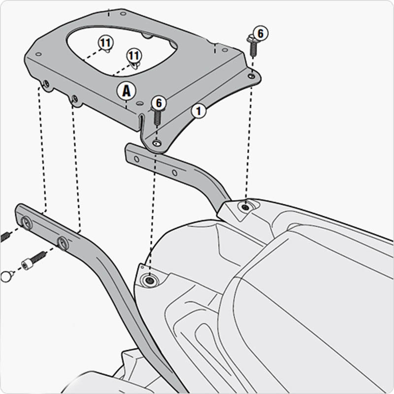 Givi Rear Rack SR6404 Triumph Tiger sport 1050 '13-'15